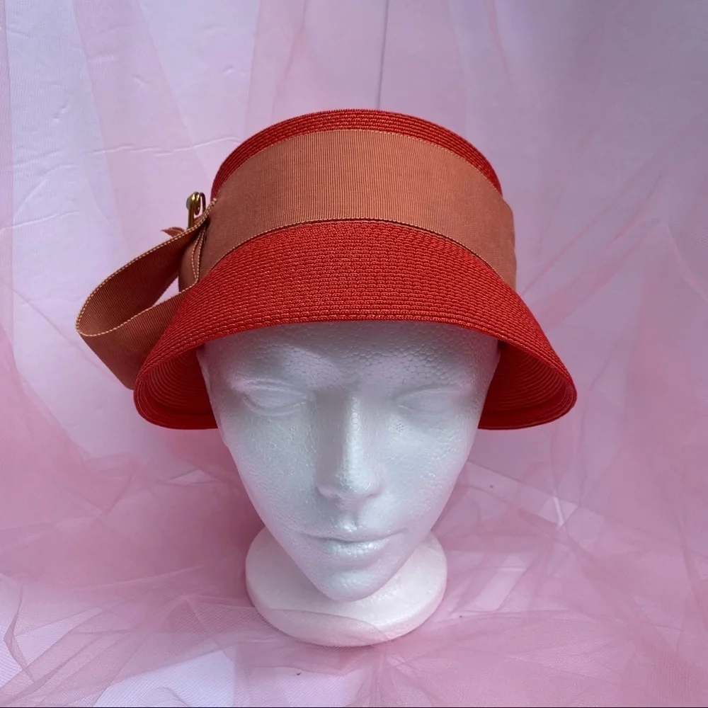 Vintage Orange Bucket Cloche Hat - Picture 2 of 9